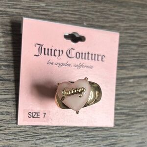 Juicy Couture Gold and Pink Heart Ring